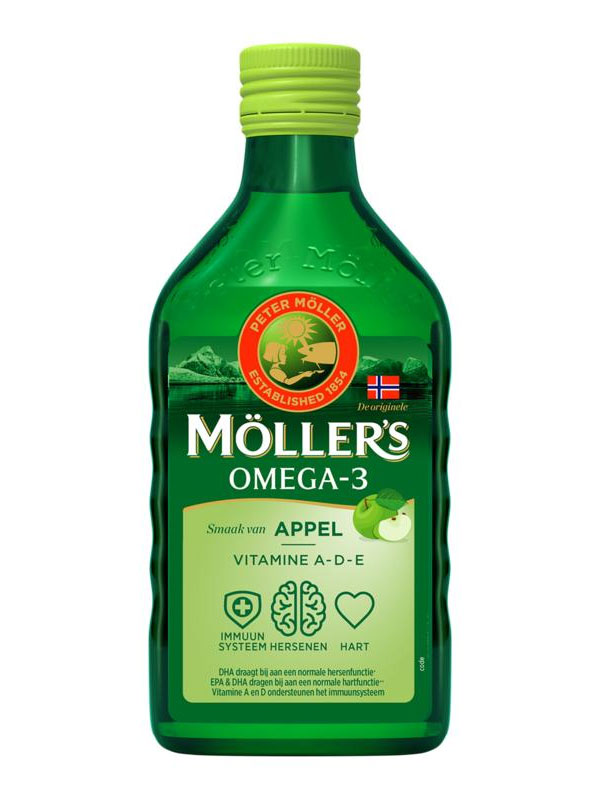 Möllers Omega-3 aceite de hígado de bacalao manzana 250ml