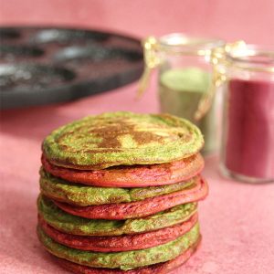 vegetable powder pancakes green and red