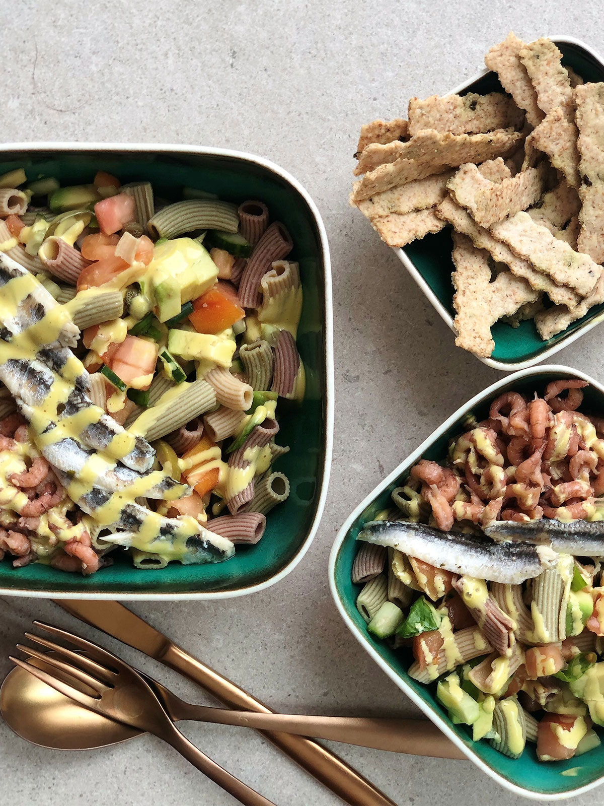 Rainbow pasta salad