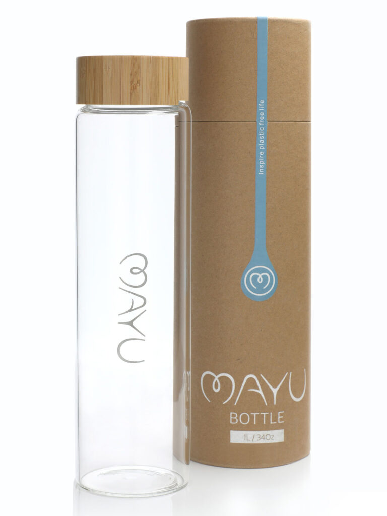 MAYU glass drinking bottle 1L