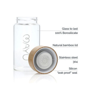 MAYU glass drinking bottles features